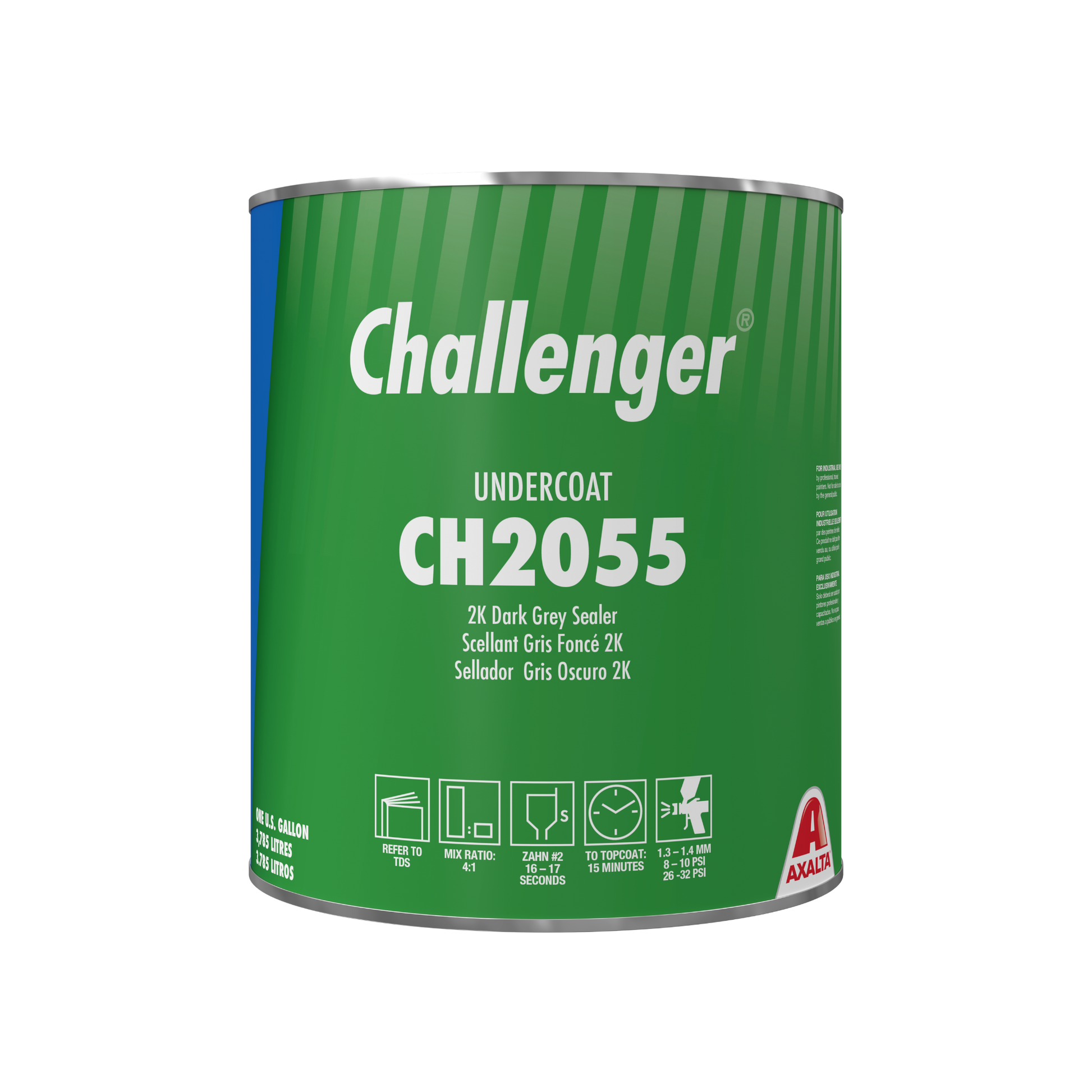 Challenger NR CH2055 National Rule 2K Dark Grey Sealer – professional automotive primer-sealer in 1 quart container.