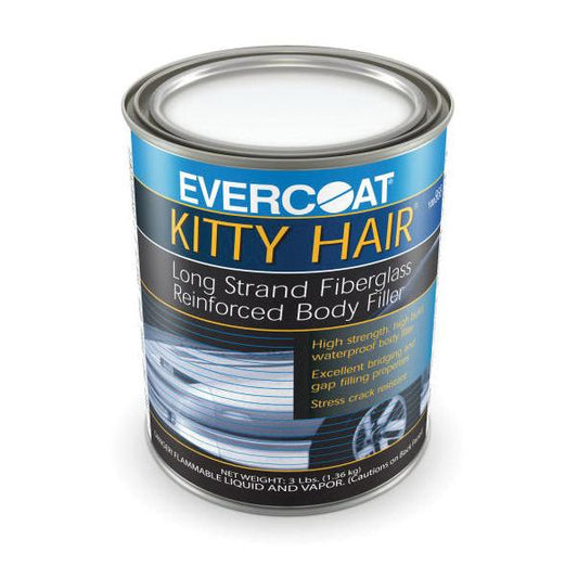 Evercoat FIB 868 Kitty Hair Long Strand Fiberglass Reinforced Body Filler – 1 Quart can for heavy-duty body and rust repair