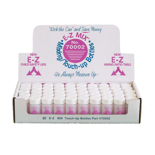 E-Z MIX 70002 original touch-up bottles 2 oz, box of 50 with child safety lids