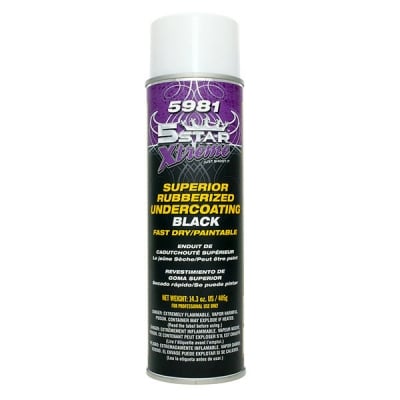 5Star Xtreme 5981 Rubberized Paintable Undercoat – Black Aerosol Can for Automotive Protection