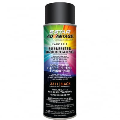 Advantage 3311 black rubberized undercoating spray can with rainbow label