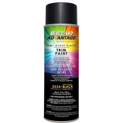 5 Star Advantage 3534 semi-gloss black trim paint spray can, 15 oz