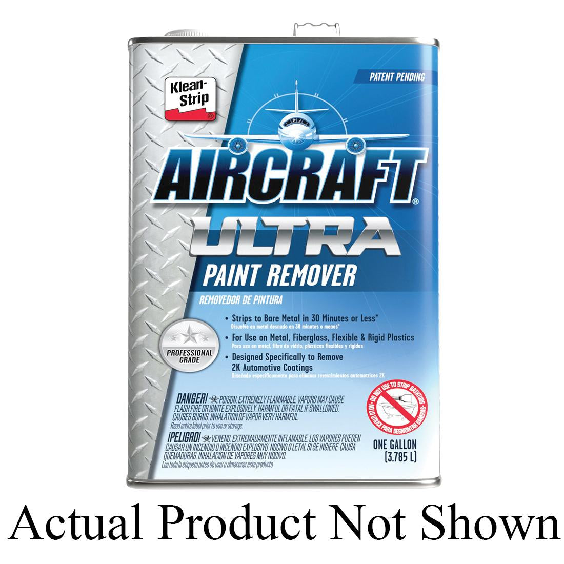 Front view of Klean-Strip KS QAR4000 Aircraft Ultra Paint Remover can, 1 quart size, labeled for fast action on 2K coatings and bare metal stripping