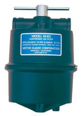 Motor Guard M-60 1/2 Inch NPT Sub-Micronic Compressed Air Filter, designed for moisture and contaminant removal in automotive, industrial, and painting applications.