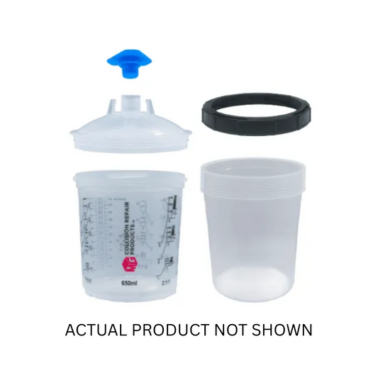 MGD-2500/2 850ML Mixing Hard Cup and Lid, a high-quality, reusable mixing cup system designed for precise blending, spraying, and storage of automotive coatings, ensuring accurate mixing and leak-proof performance.