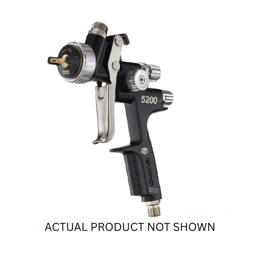 MGD.EUR-5213 Euro 5200 Series HVLP Spray Gun, a high-performance gravity-feed spray gun designed for precise application of automotive coatings, clear coats, and primers, featuring a 1.3mm fluid nozzle and ergonomic design.