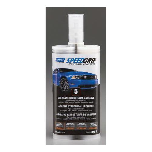 Norton SpeedGrip 04616 Black Structural Adhesive, 220 ml two-part urethane system designed for fast and durable bonding in automotive, industrial, and repair applications.