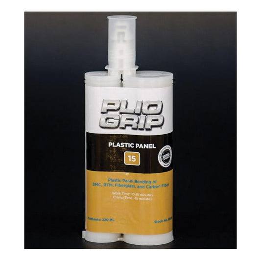 PLIOGRIP® Panel Bonding Repair (PLI 8005, 220 mL), designed for automotive, industrial, and composite repair applications, ensuring strong adhesion, durability, and precise application with a 15-minute application time.
