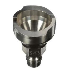 Stainless steel 3M PPS Series 2.0 Adapter S43 with wide bowl and threaded base, designed for spray gun connection