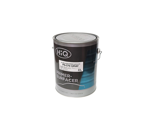PS-570 2K Primer HiQ Gray (4-Liter), designed for automotive refinishing applications, ensuring excellent adhesion, smooth coverage, and fast drying for professional-grade results.