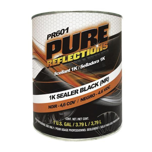 PR-PR601 1K Sealer Black (1-Gallon), designed for automotive refinishing applications, ensuring excellent adhesion, uniform coverage, and fast drying for professional-grade results.