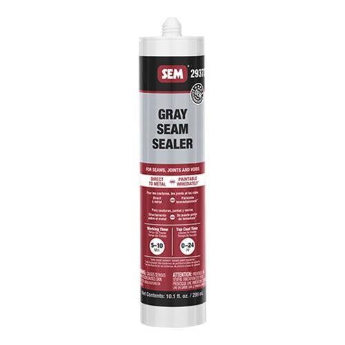 SEM 29372 Gray Seam Sealer (10.1 oz), a versatile, single-component sealer designed for sealing interior and exterior seams, joints, and voids, ensuring superior adhesion, flexibility, and corrosion resistance.