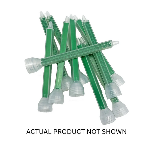 SMG-0050-ABC Static Mixing Nozzles (Box-50), a high-performance adhesive mixer designed for precise blending of two-component adhesives and sealants with 16 internal mixing elements.