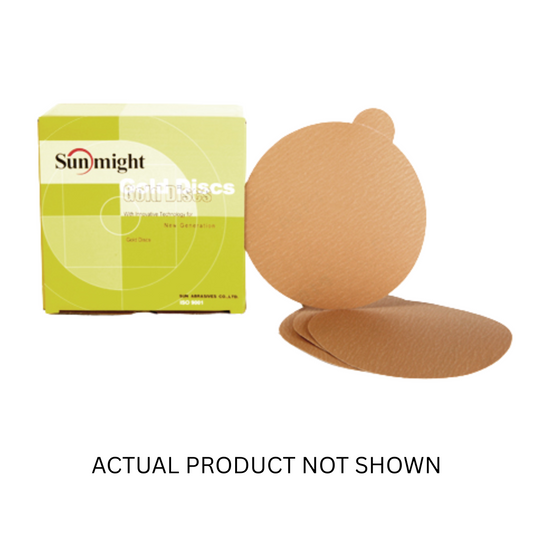 Sunmight 32110 180G Foam Pad Gold, a premium sanding pad designed for precise surface finishing and controlled material removal, ensuring consistent cutting power and durability.