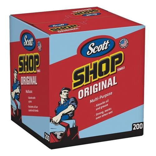 Scott Shop Towels 75190 (Box of 200), designed for industrial, automotive, and general-purpose cleaning applications, ensuring efficient removal of grease, oil, and spills for professional-grade results.