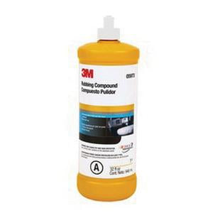 3M 05973 1-quart rubbing compound designed to remove sanding scratches, oxidation, and surface blemishes, leaving a high-gloss finish on automotive paint.