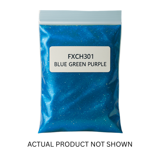 WTP.FXCH301-100G Polyester Glitter Powder, designed for automotive, industrial, and artistic applications, ensuring ultra-bright metallic sparkle, solvent resistance, and long-lasting durability.