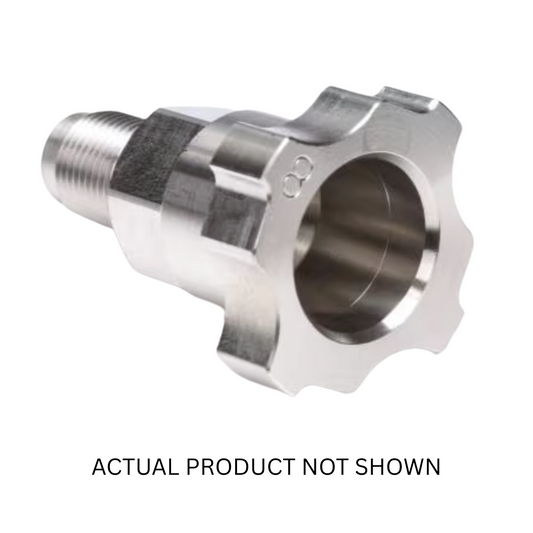 WTP 16015 Adapter, a high-performance aluminum connector designed for seamless integration with disposable paint cup systems, ensuring secure attachment and optimal material flow.