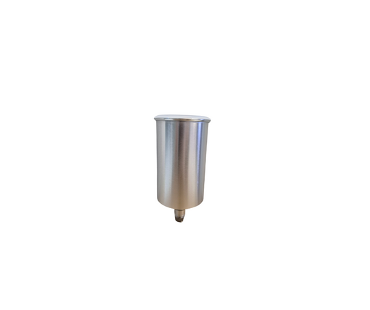 WTP Aluminum 1000cc Cup, a durable and lightweight paint container designed for efficient material storage and precise dispensing, ensuring corrosion resistance and secure attachment.