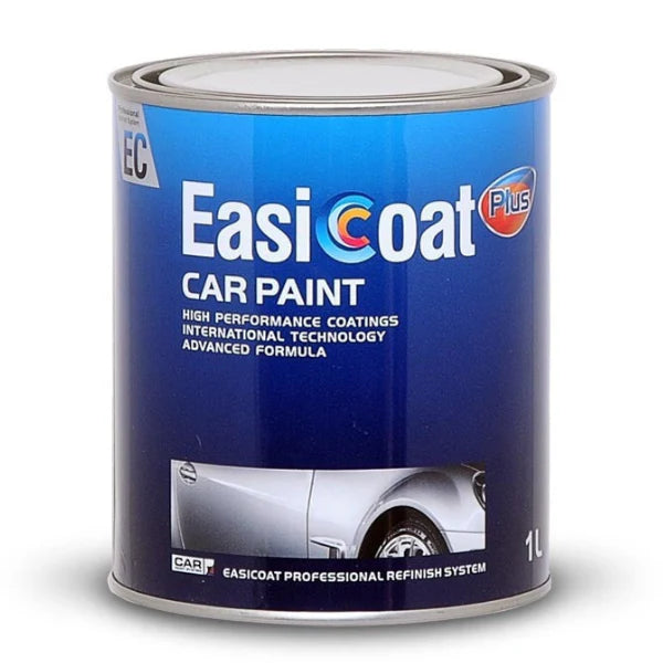 EasiCoat Plus car paint with a blue label and metallic lid. The label features branding text including “High Performance Coatings” and “Advanced Formula,” along with an image of a silver car, indicating its use for automotive refinishing. The product is part of the EasiCoat Professional Refinish System.
Let me know if you’d like a Spanish version or alt texts for multiple product variants.
