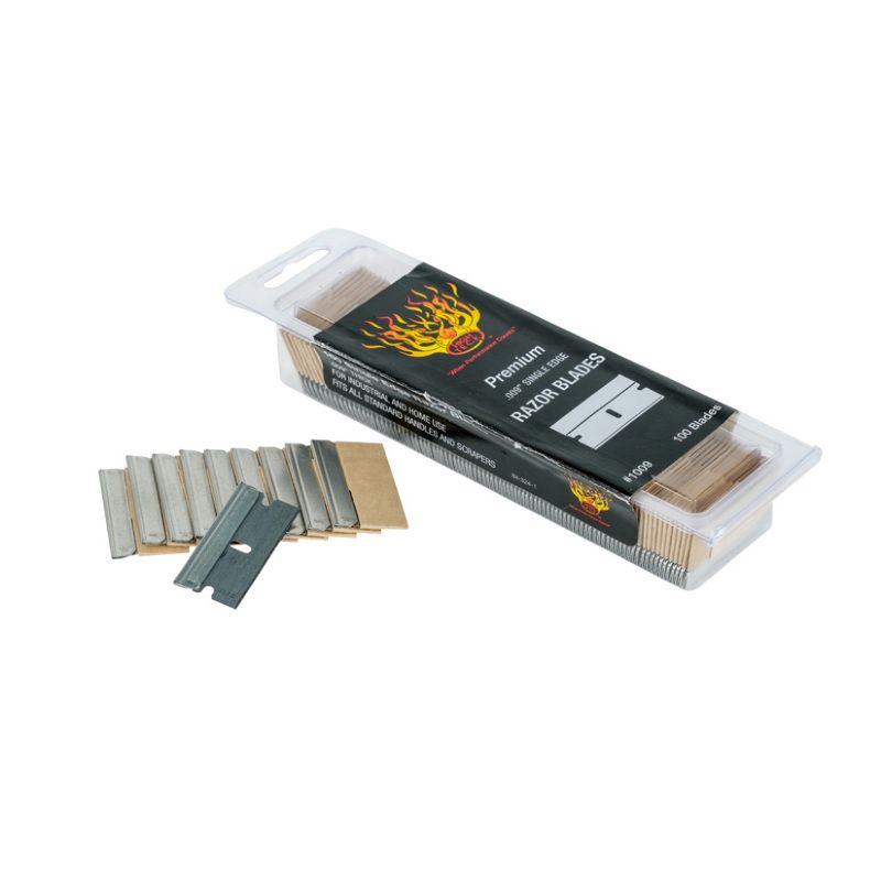 High Teck™ 1009 Single Edge Razor Blade – aluminum-backed precision cutting tool for automotive and industrial use.