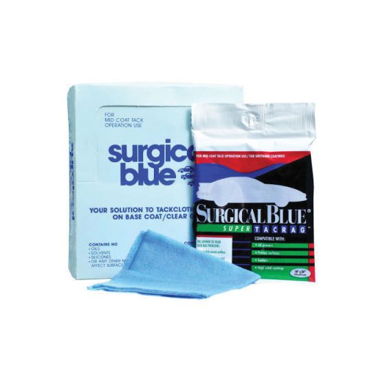 MWB 15802 Surgical Blue Tack Rag, 36 inches x 18 inches, box of 12, designed for surface preparation in automotive, industrial, and painting applications.