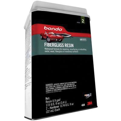 DYN-402 Bondo 402 Fiberglass Resin 1QT Can, clear liquid waterproof resin for automotive, marine, and household repairs.