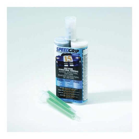 Norton SpeedGrip 04617 Black Structural Adhesive, 220 ml two-part urethane system designed for strong and durable bonding in automotive, industrial, and repair applications.