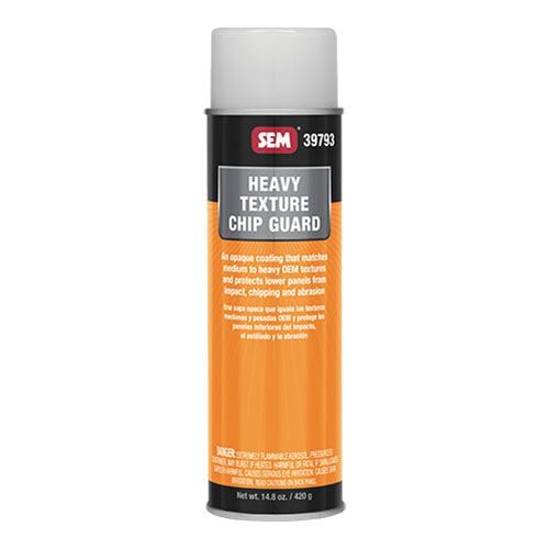 SEM-39793 Heavy Texture Chip Guard (20 OZ), a durable acrylic coating providing impact protection, chip resistance, and OEM texture matching for lower vehicle panels.