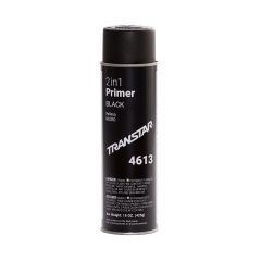 Transtar 4613 Black 2-in-1 Primer (20 oz.), a fast-drying, high-build primer designed for superior adhesion and corrosion resistance, ensuring smooth coverage and moisture sealing.