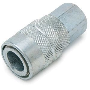 Titan 19326 Female Air Coupler – Short M-Style (Each), a high-quality quick-connect fitting designed for efficient air tool connections, ensuring secure attachment and reliable airflow.