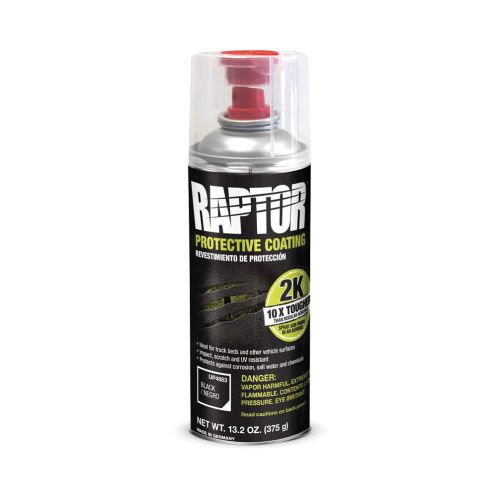 U-POL 4883 RAPTOR 2K Aerosol Black (400 mL), a durable, high-performance protective coating designed for superior impact resistance and long-lasting durability, ensuring scratch resistance, waterproofing, and UV protection.