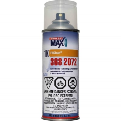 SprayMax-3682072 SprayMax Empty FillClean 1K Solventborne, a customizable aerosol can designed for efficient filling with 1K solvent-based basecoats, ensuring smooth atomization and professional refinishing results.