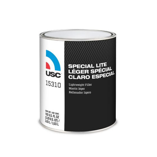 USC 15310 Special Lite Lightweight Body Filler (1 Gallon), a premium-grade polyester filler designed for seamless repairs and superior adhesion, ensuring smooth spreading and pinhole resistance.